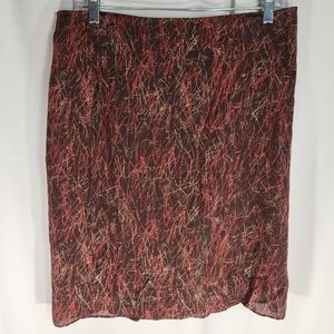 Calvin Klein Abstract Pattern Silk Skirt Size 8